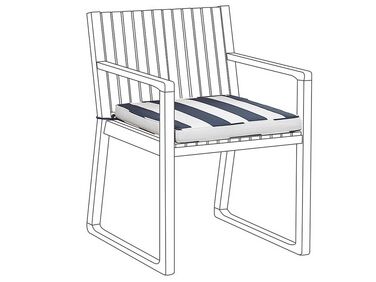 Cojín de poliéster azul marino/blanco para silla de jardín SASSARI