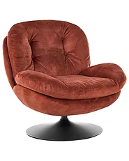 Swivel Armchair NOLVIK Velvet Golden Brown_1156204