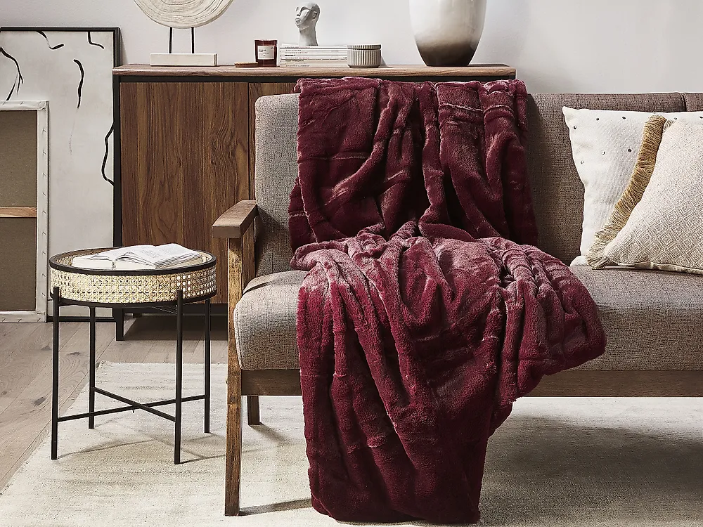Blanket TANTAN 150 x 200 cm Burgundy_1177861