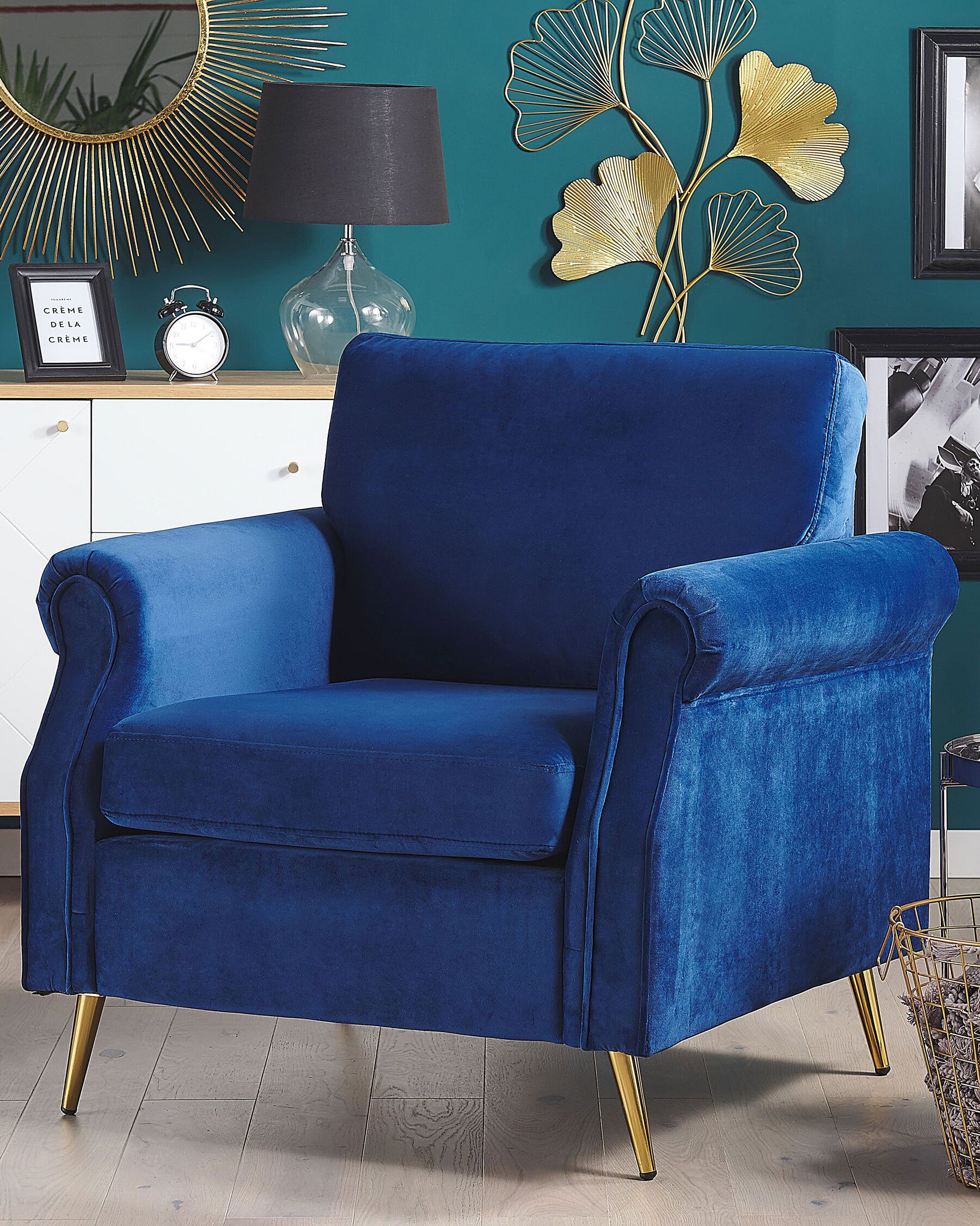 Velvet Armchair Navy Blue VIETAS_775595