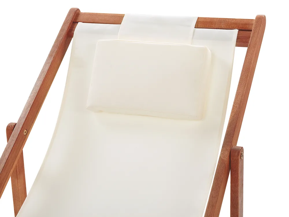 Folding Deck Chair AVELLINO with Replacement Fabrics Acacia Wood Dark Brown_860137