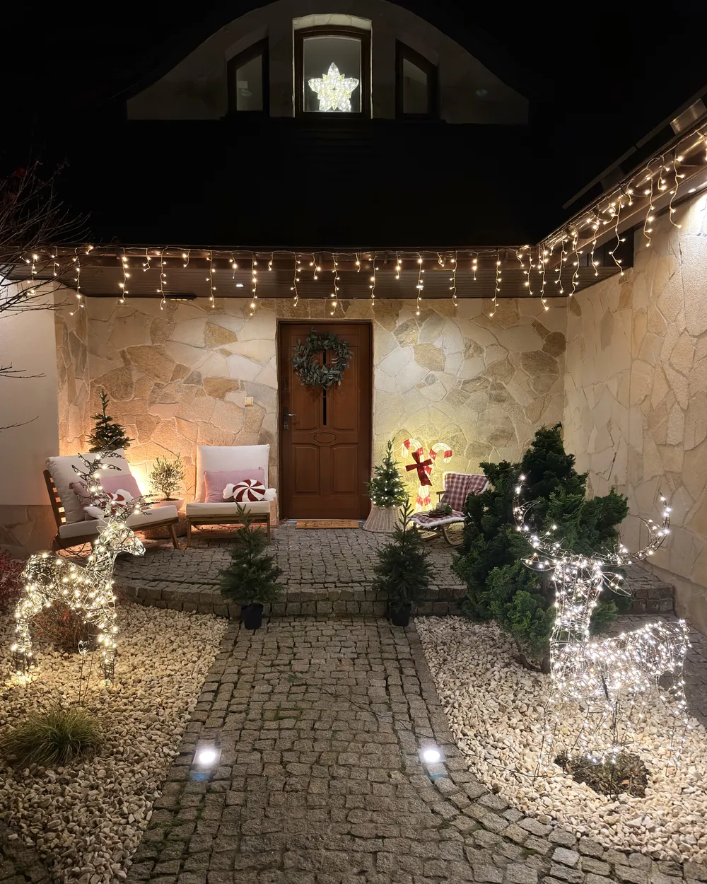 Decorazione per esterni LED HUSAVIK 140 cm Renna Argento_1034780