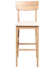 Set of 2 Bar Chairs AMBLER Wood Light Brown/ Beige_1010706