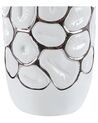 Vaso decorativo gres porcellanato bianco e argento 28 cm CENABUM_818322