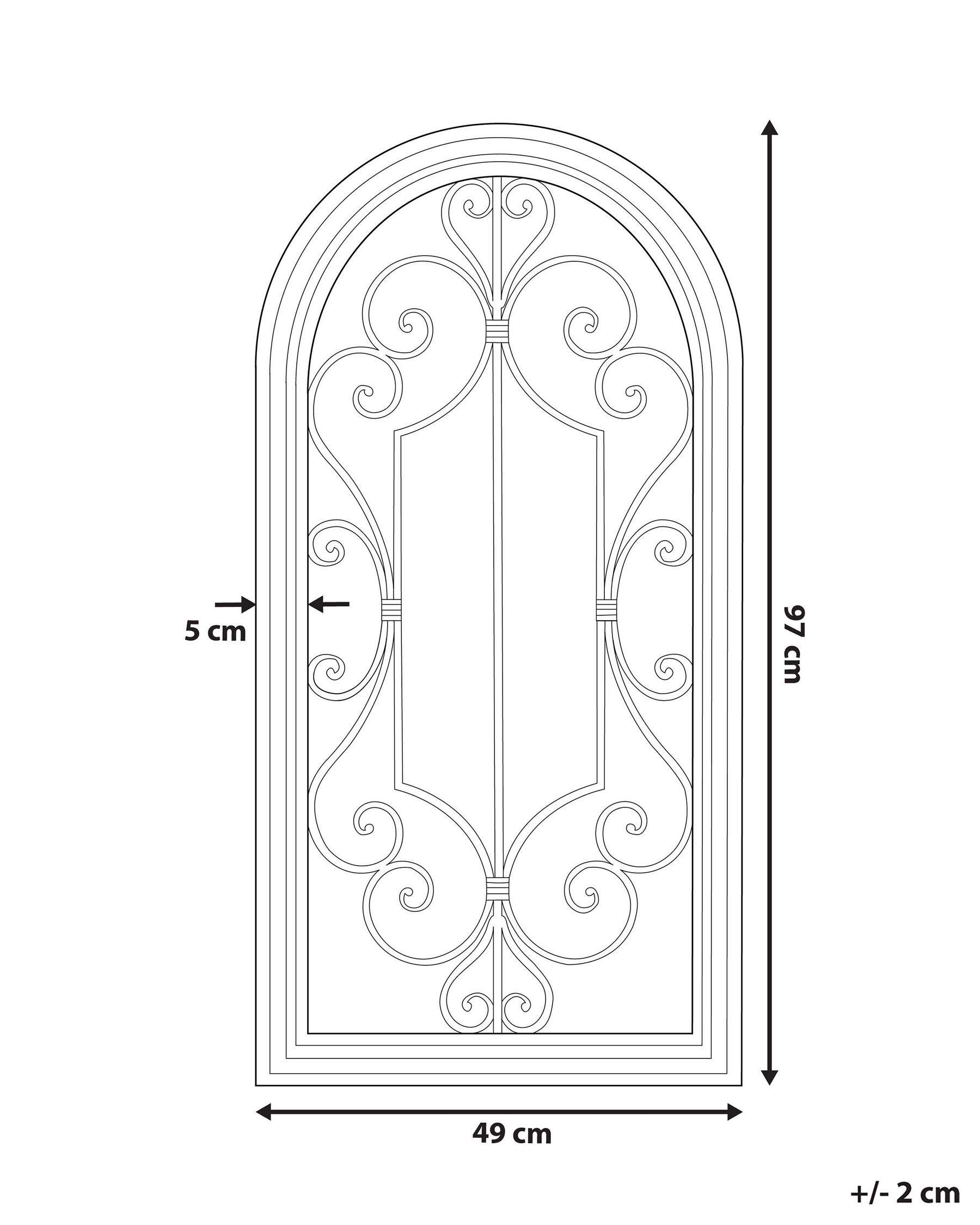 Lustro ścienne CAMPEL 49 cm 97 cm Metal Złamana biel_756429