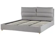 Ottoman Bed BATILLY Velvet Light Grey 180 x 200 cm (EU Super King)_830203