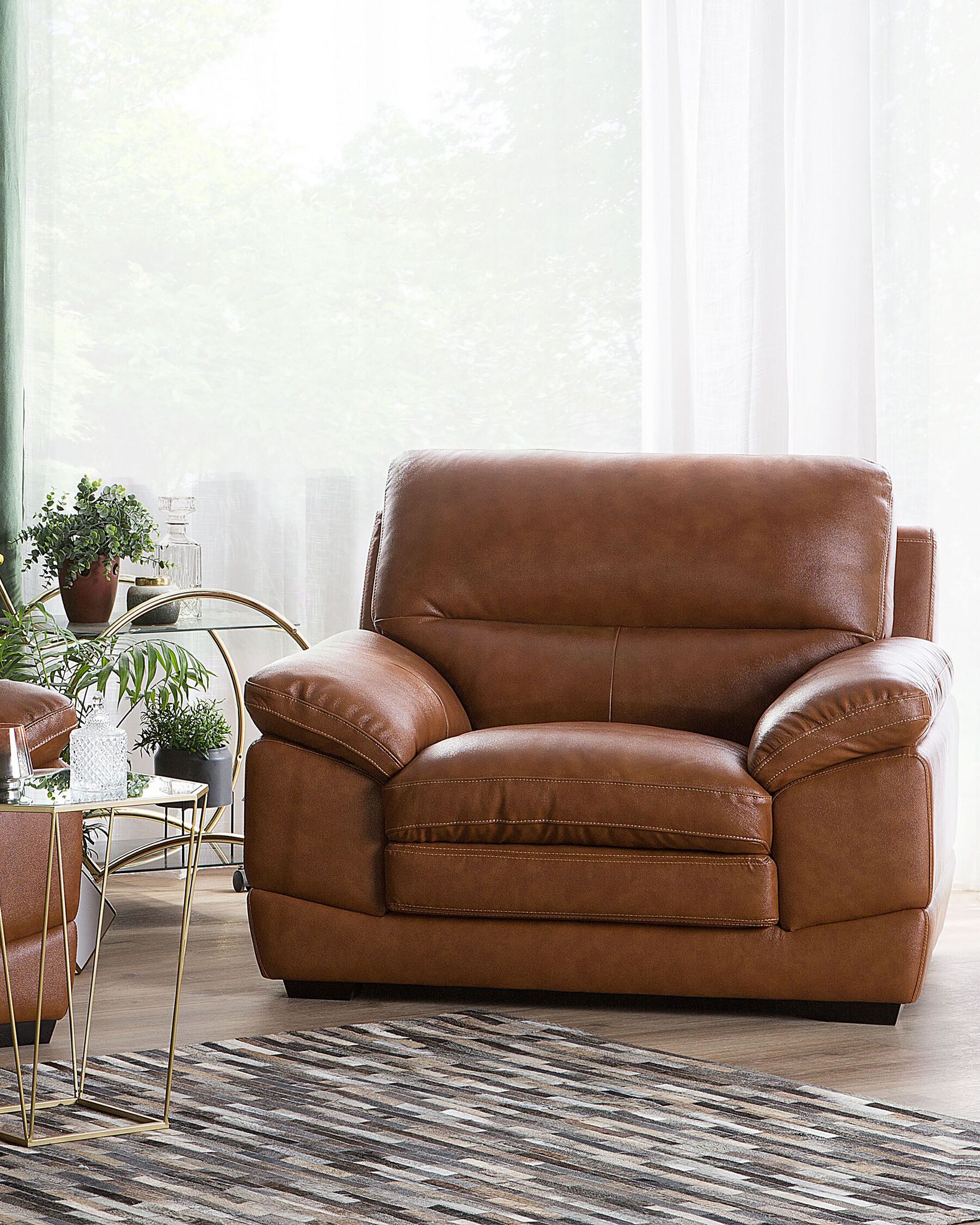 Leather Armchair Golden Brown HORTEN_720669