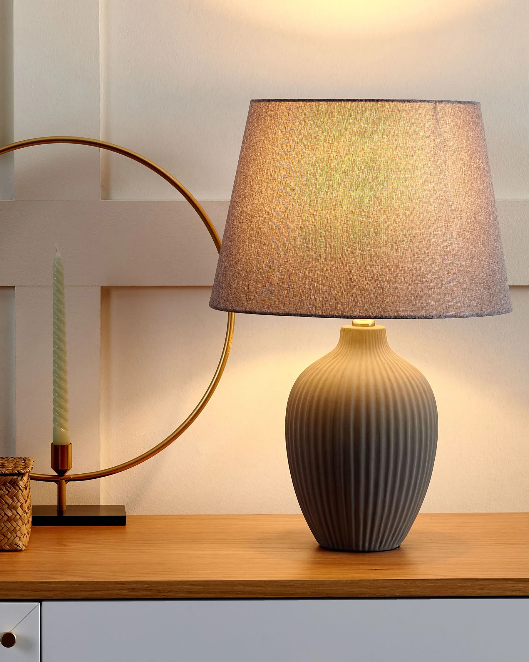 Table Lamp FERGUS Ceramic Grey_755971