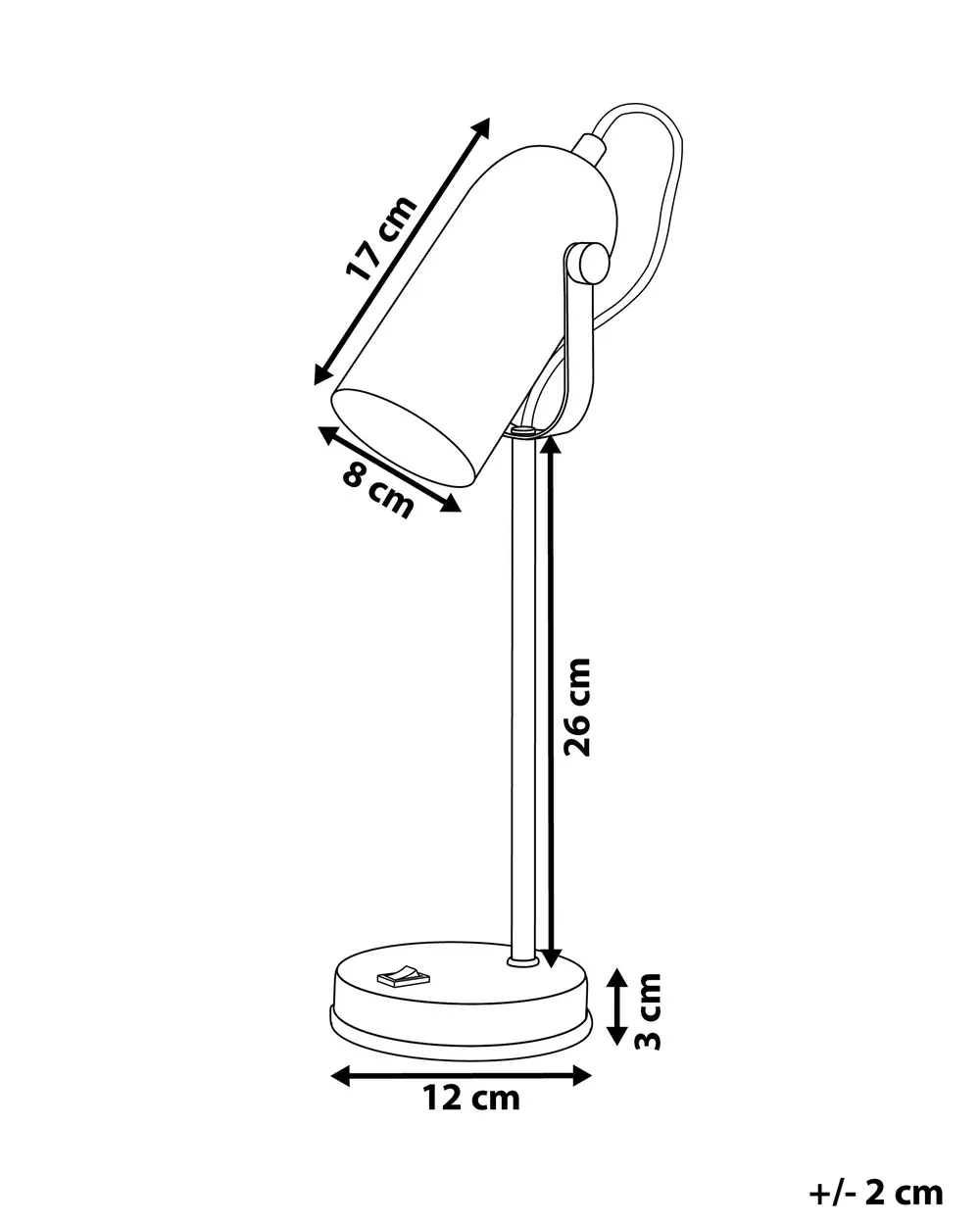 Desk Lamp TYRIA Adjustable Metal Black_772258