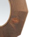 Drewniane lustro ścienne 60 x 60 cm brązowe ASEM_827850