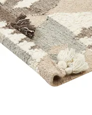 Tappeto ARALEZ Beige 160 x 230 cm Kilim Lana_859769