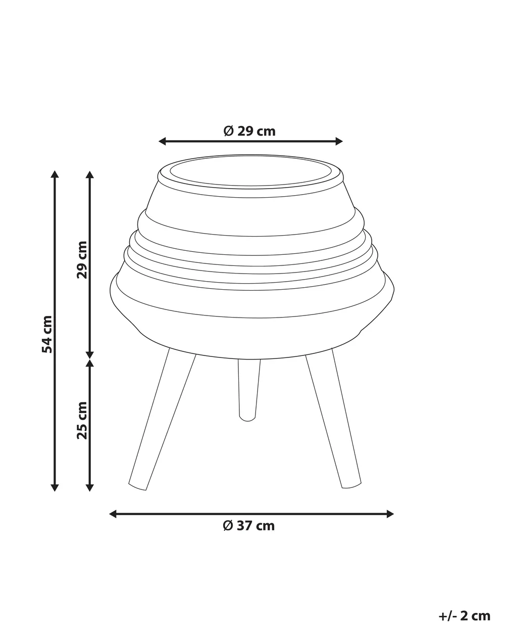 Elevated Plant Pot ATHAEA 37 cm Beige_937021