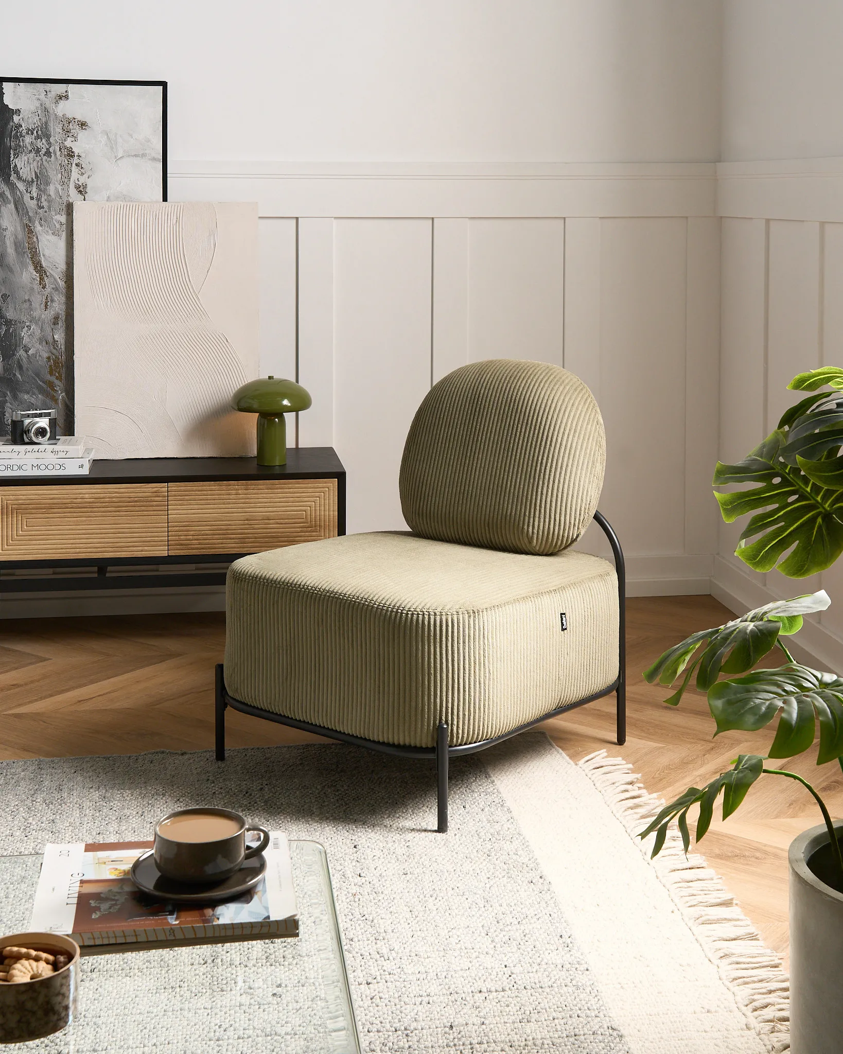 Armchair LUNDE Corduroy Green_1059370