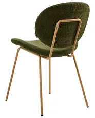 Set of 2 Dining Chairs LUANA Boucle Dark Green_1026861