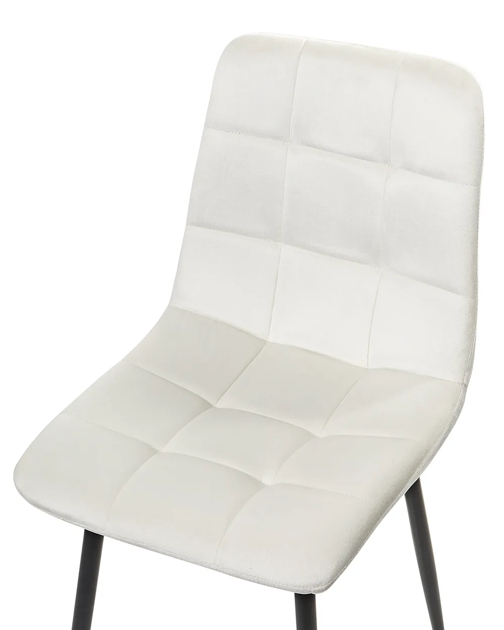 Set of 4 Dining Chairs POWELL Velvet Off-White_929242