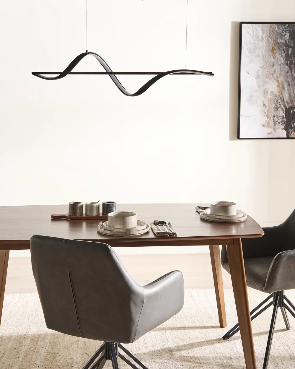 LED Pendant Lamp KHUTTI with Remote with Dimmer Metal Black_1032998