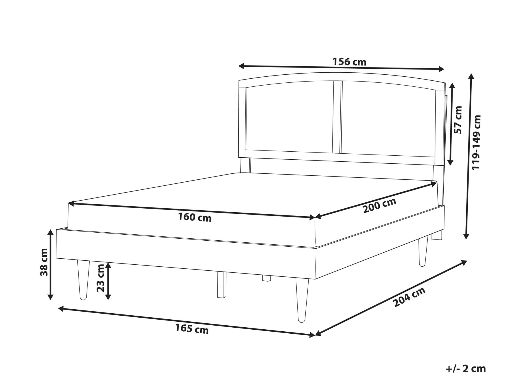 Bed Rattan VARZY 160 x 200 cm (EU King Size) Black_949811
