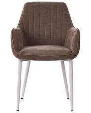 Set of 2 Dining Chairs WELLSTON Fabric Brown_1156665