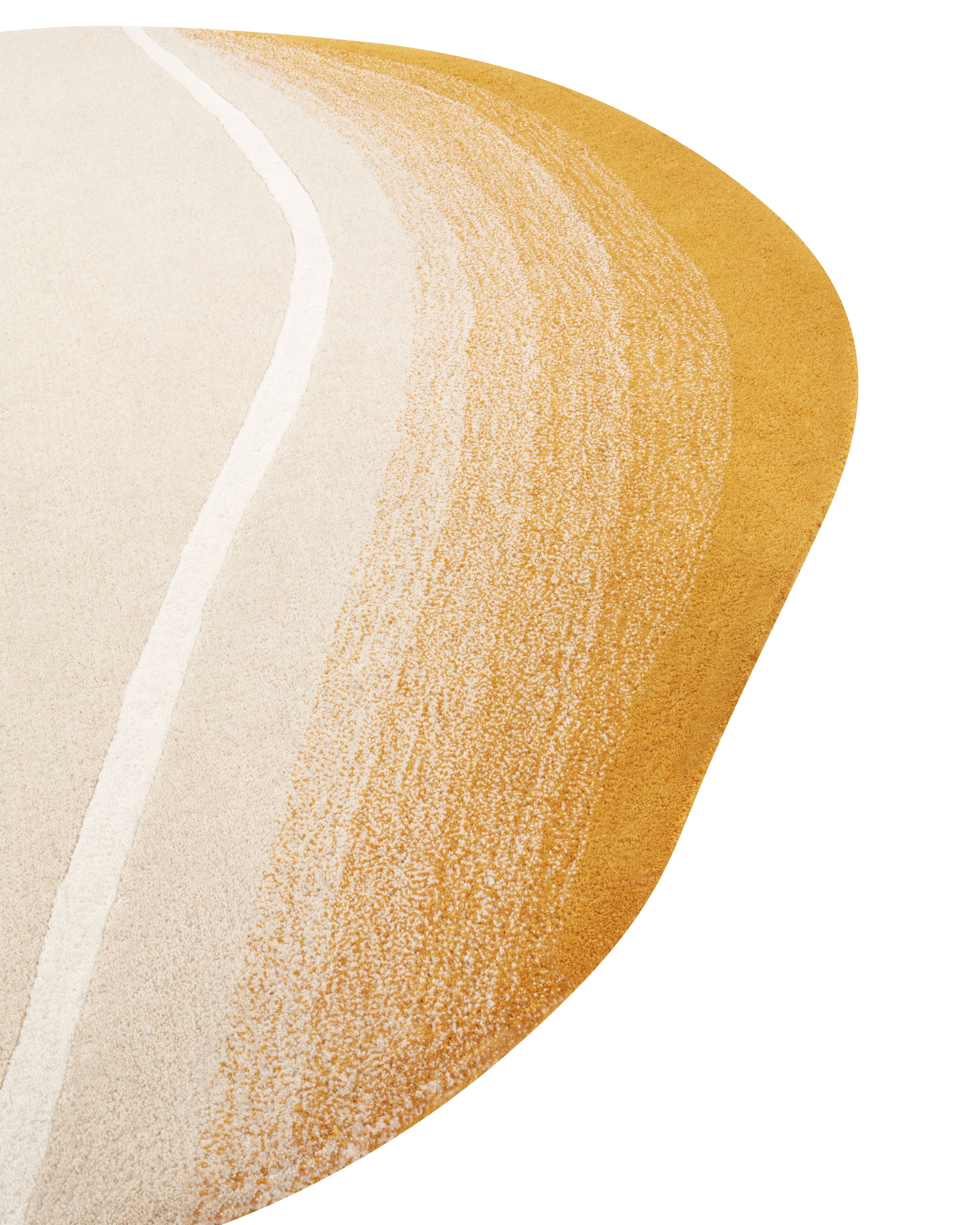 Rug GRENADE Beige ø 140 cm Wool | Beliani.co.uk