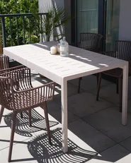 Garden Dining Table BARTICA 154 cm 84 cm Beige_1085658