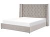 Sametová postel s úložným prostorem 180 x 200 cm světle šedá LUBBON_833914