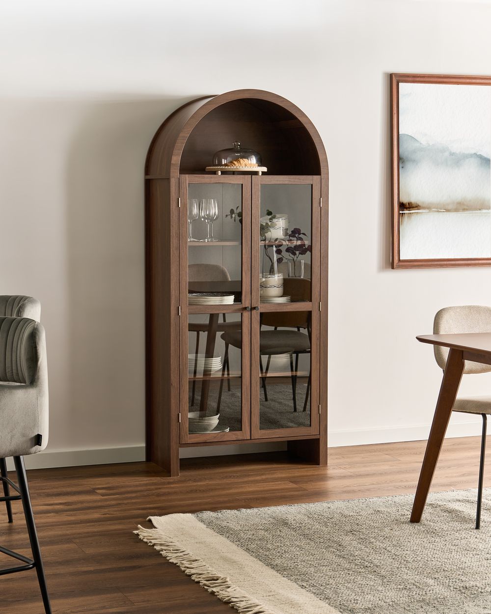 Vetrina in vetro GLENWOOD 79 cm Marrone scuro