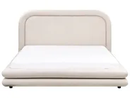 Waterbed Faux Linen LAVARDENS 160 x 200 cm (EU King Size) Light Beige_971041