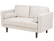 Living Room Set 6 Seater NURMO Fabric Light Beige_896180