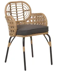 Set of 6 Garden Chairs with Cushions PRATELLO PE Rattan Natural_868021
