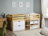 Mid Sleeper Bed Wood SUSVILLE 90 x 200 cm (EU Single) Light Brown_935465