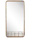 Espelho de parede dourado com prateleira 80 x 40 cm MACON_807385