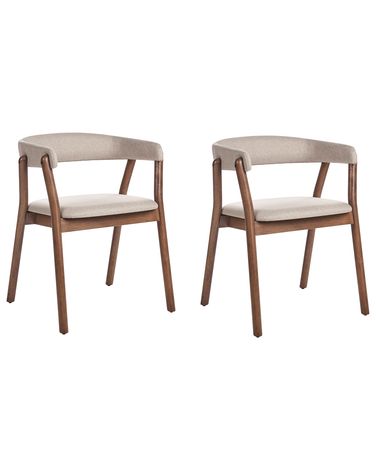 Lot de 2 chaises de salle à manger MYLO Tissu Beige