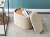 Pouf mit Stauraum Samtstoff hellbeige 55 x 35 cm RICHLAND_928627