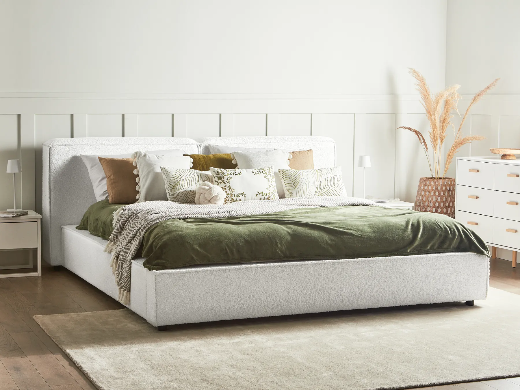 Waterbed Boucle LINARDS 180 x 200 cm (EU Super King) White_980515