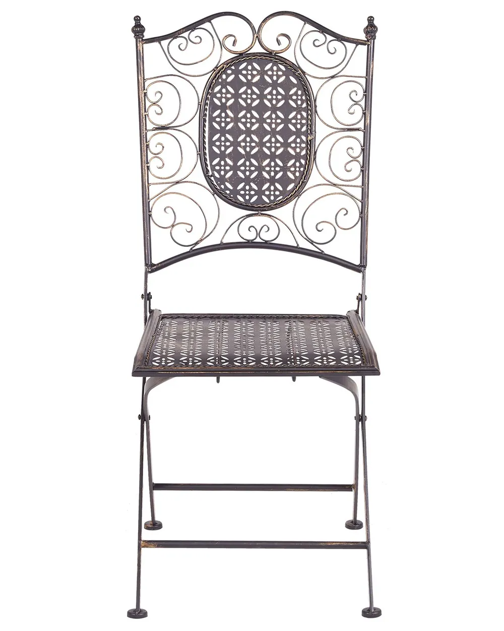 Set di 2 sedie da giardino BORMIO Pieghevole Metallo Nero_806711