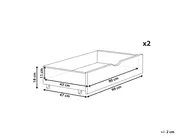 Set of 2 Bed Storage Drawers Pine Wood CRONAT White_964227