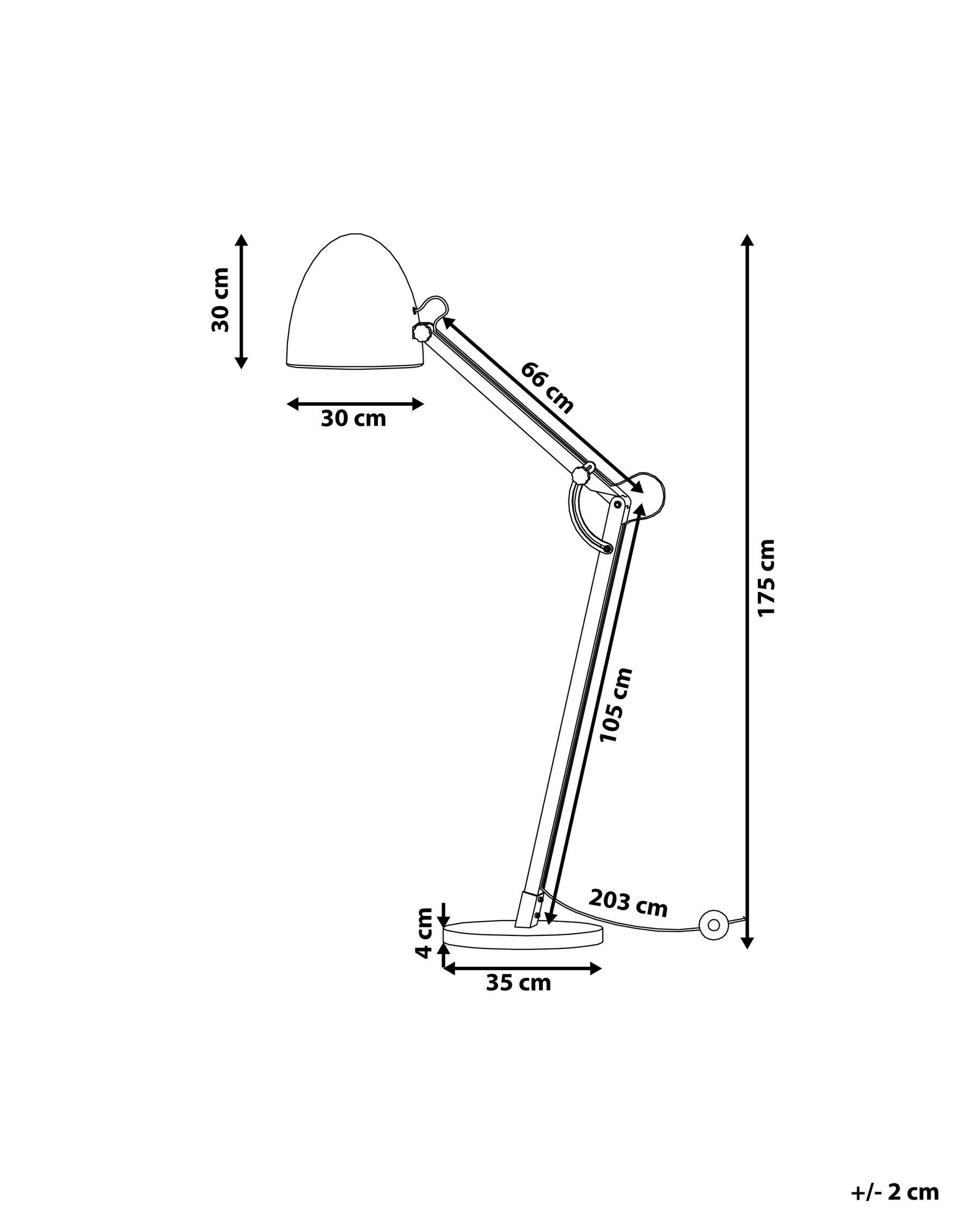 Lampada da pavimento HETTON Regolabile Legno di quercia Nero_799868