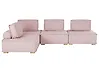 Sofá modular esquinero 4 plazas TIBRO Tela Rosa Derecha