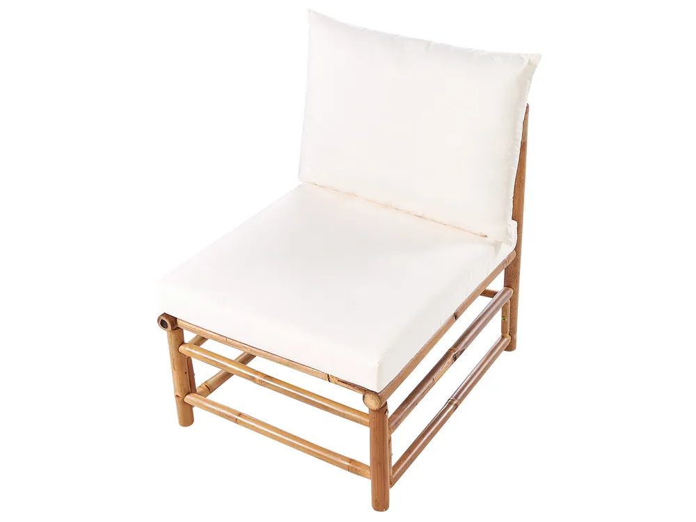 Garden Lounge Set with Table 5 Seater CERRETO Bamboo Off-White_909612