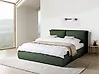 Ottoman Bed BAJONNA Fabric Dark Green 180 x 200 cm (EU Super King)