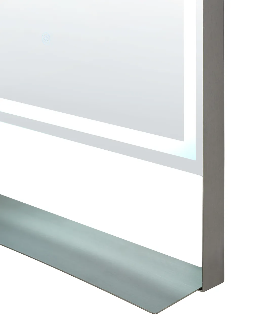 LED Bathroom Mirror VALOUZE 61 cm 100 cm with Shelf Silver_1093714