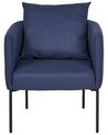 Fauteuil en lin synthétique bleu foncé MALMOS_931306