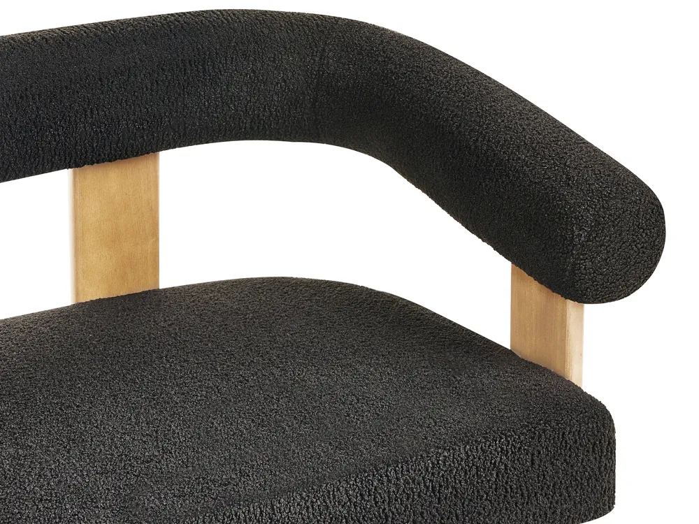 Divano 2 posti ILBRO Bouclé Nero/Marrone chiaro_984915