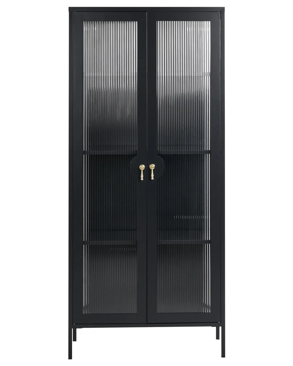 Witryna ze szklaną gablotą GLEORA Metal Czarny_1091176