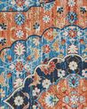 Teppich blau / orange 80 x 200 cm orientalisches Muster Kurzflor MIDALAM_831391