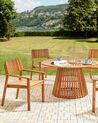 Conjunto de 4 sillas de jardín de madera de acacia clara AGELLO_923459