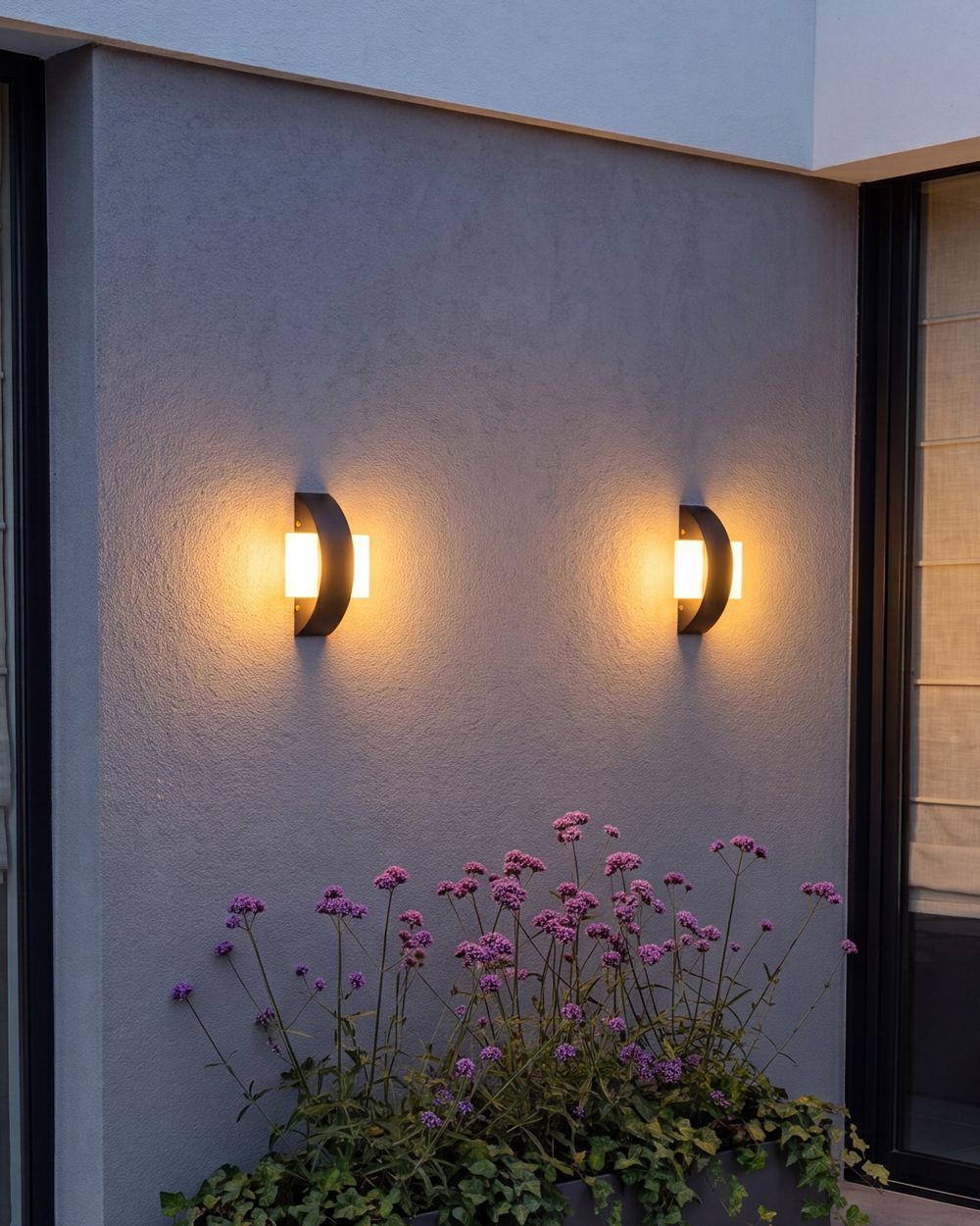 Set van 2 LED wandlampen voor buiten LOSSIE Zwart