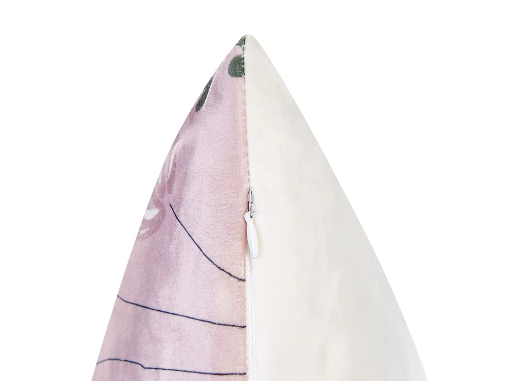 Set di 2 cuscini CYCLAMEN 45 x 45 cm Velluto Rosa pastello Trama floreale_854615