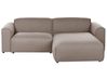 Corner Sofa 3 Seater FAABORG Fabric Taupe Left Hand
