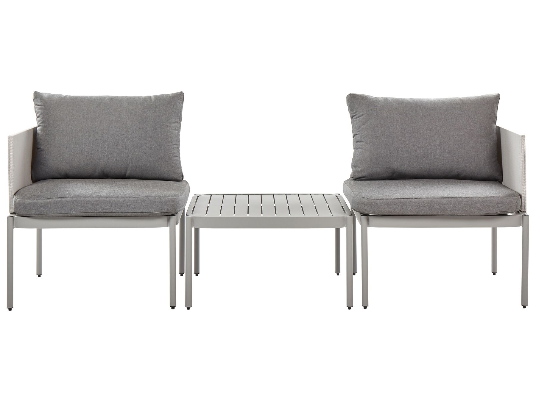 Lounge Set Aluminium hellgrau 2-Sitzer modular Auflagen grau TERRACINA_863602